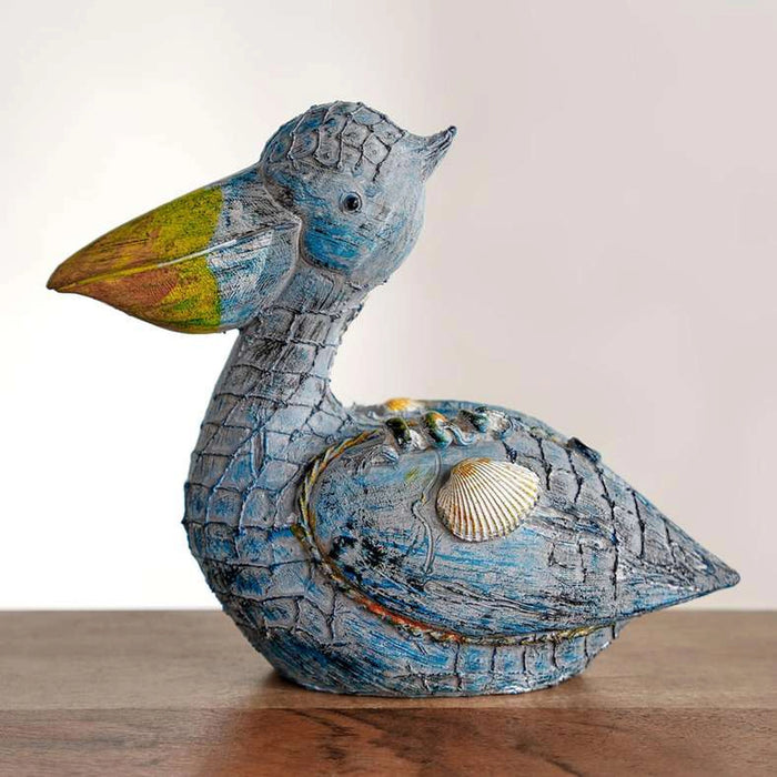 Skylark Polyresin Decor Seabird Sculpture 22X18X9Cm - Blue