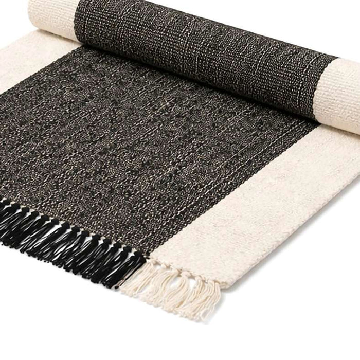 Skype Recycle Dhurrie With Fringe 60X90Cm - Black