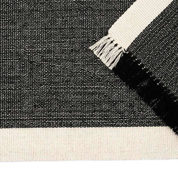 Skype Recycle Dhurrie With Fringe 60X90Cm - Black