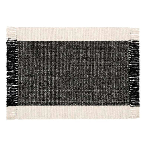 Skype Recycle Dhurrie With Fringe 60X90Cm - Black PAN HOME