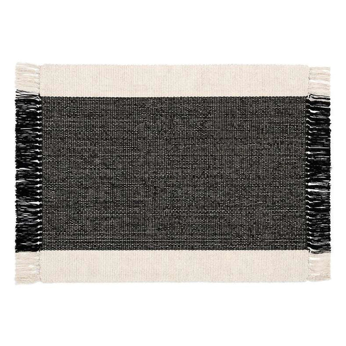 Skype Recycle Dhurrie With Fringe 60X90Cm - Black