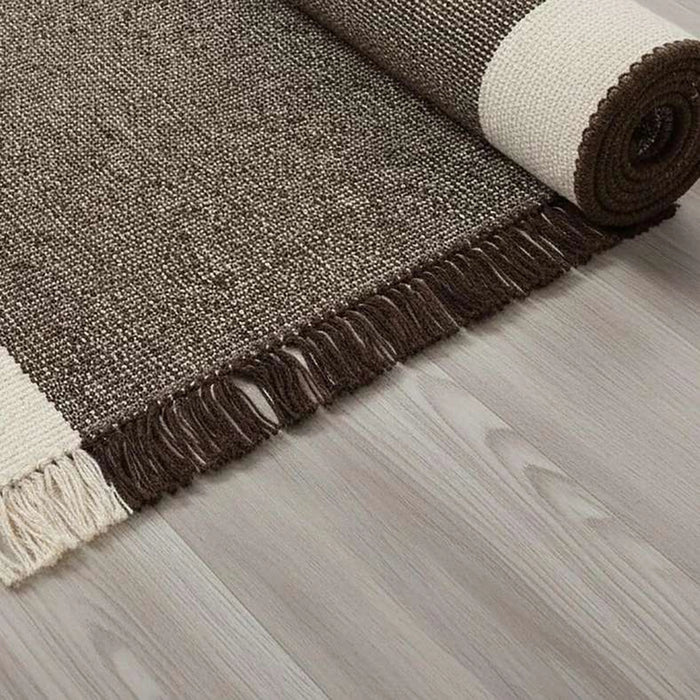 Skype Recycle Dhurrie With Fringe 60X90Cm - Choco