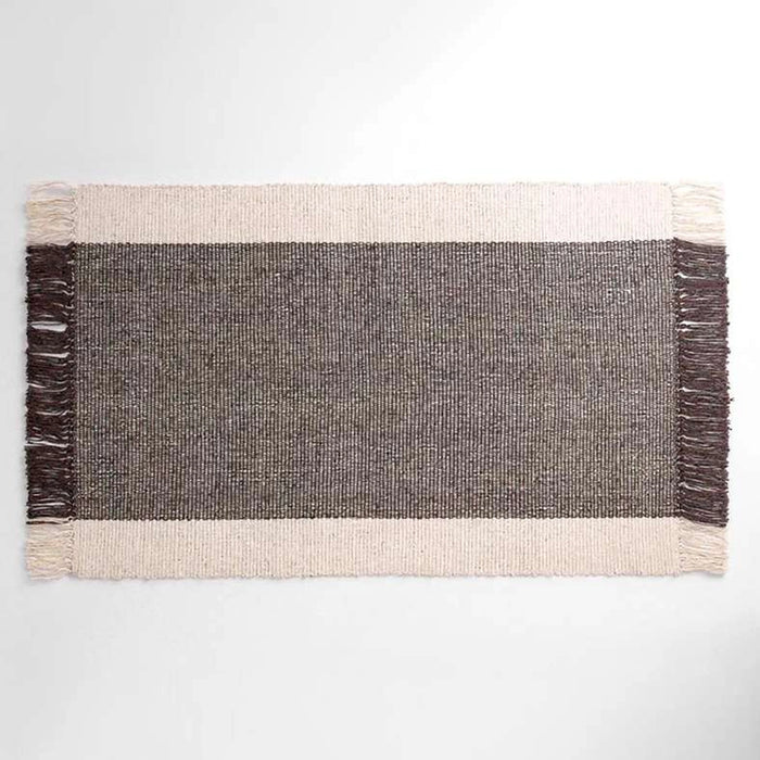 Skype Recycle Dhurrie With Fringe 60X90Cm - Choco