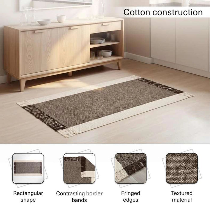 Skype Recycle Dhurrie With Fringe 60X90Cm - Choco