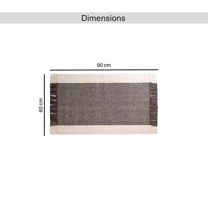 Skype Recycle Dhurrie With Fringe 60X90Cm - Choco