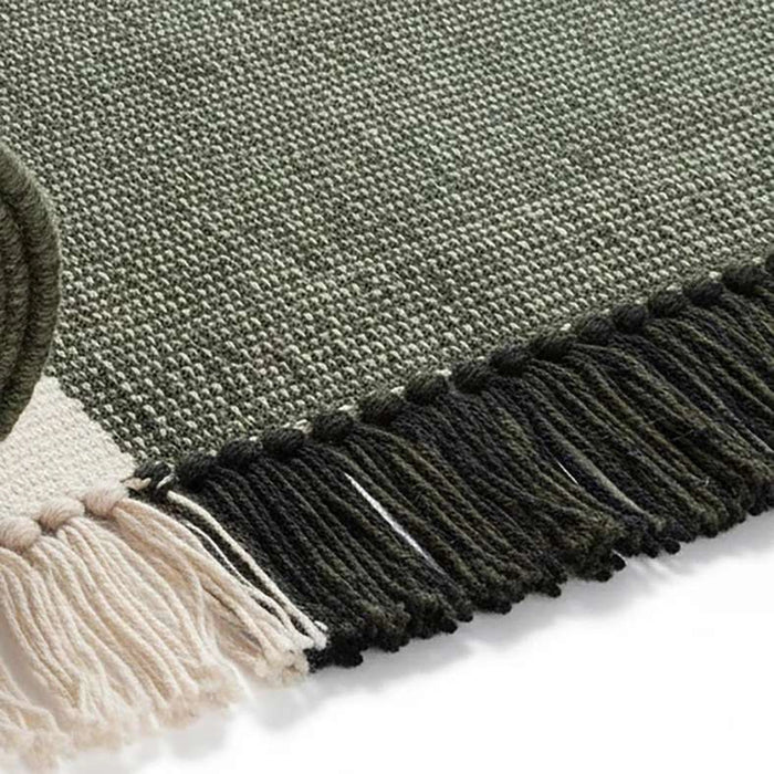 Skype Recycle Dhurrie With Fringe 60X90Cm - Olive