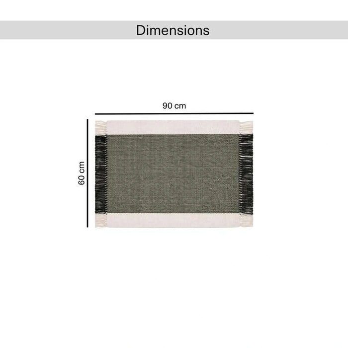 Skype Recycle Dhurrie With Fringe 60X90Cm - Olive