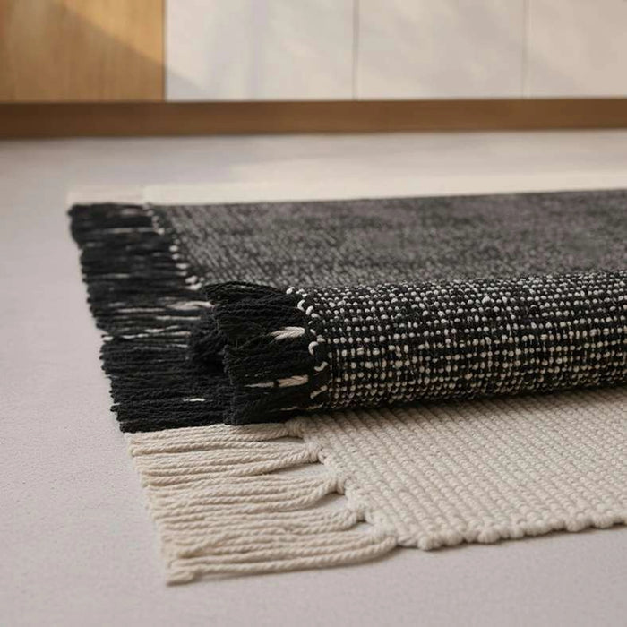 Skype Recycle Dhurrie With Fringe 90X150Cm - Black