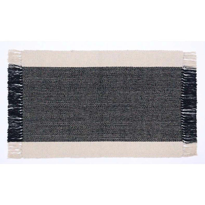 Skype Recycle Dhurrie With Fringe 90X150Cm - Black