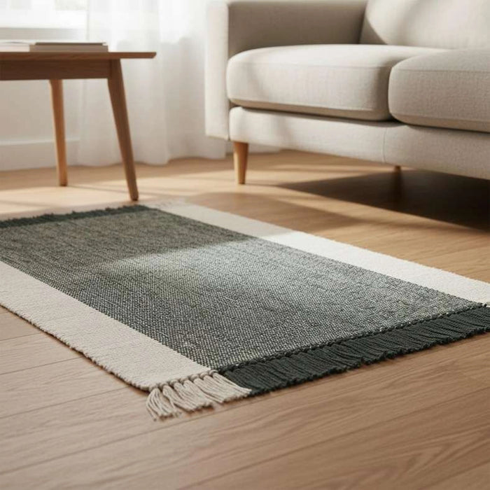 Skype Recycle Dhurrie With Fringe 90X150Cm - Olive