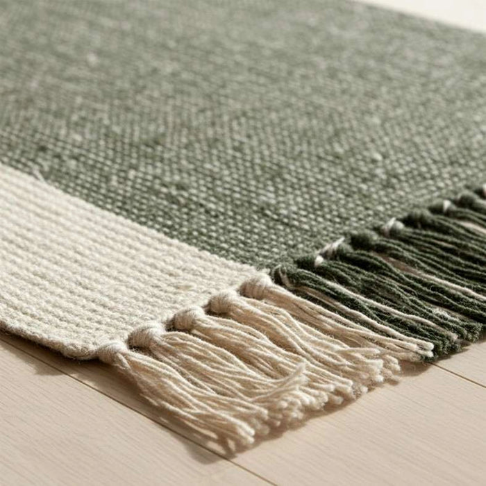 Skype Recycle Dhurrie With Fringe 90X150Cm - Olive