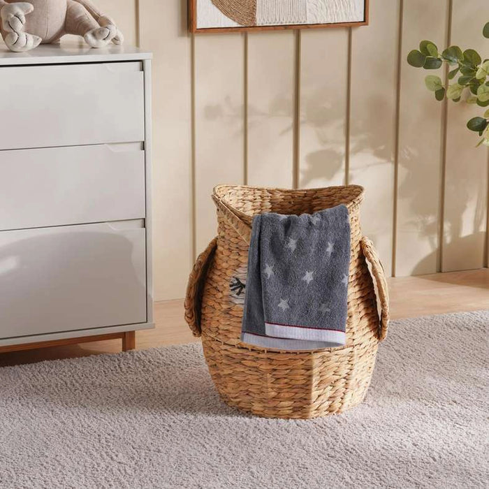 Sleepy Owl Water Hyacinth Storage Basket-30X47Cm-Natural