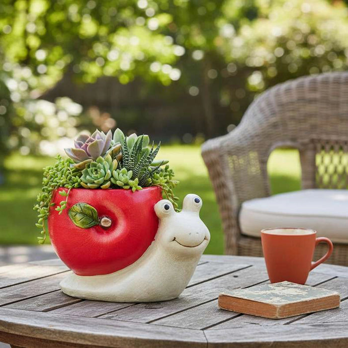 Snail Magnesia Planter 29X20X19Cm - Red