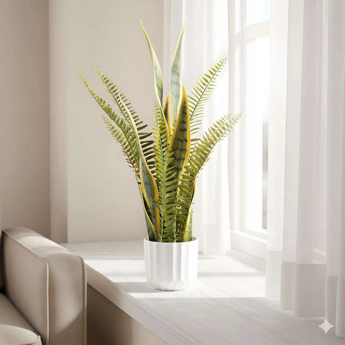 Snake Artificial Plant In Pot H50Cm - Green