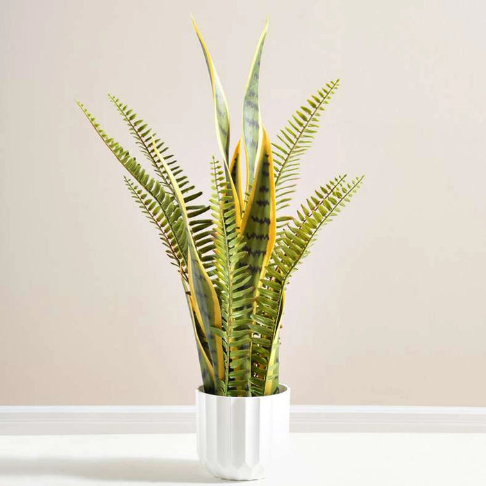 Snake Artificial Plant In Pot H50Cm - Green