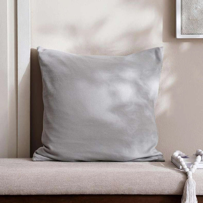 Soft Turkish Cotton Waffle Jersey Cushion Cover - Light Grey Pan Home