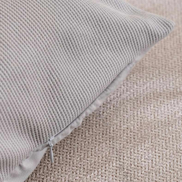 Soft Turkish Cotton Waffle Jersey Cushion Cover - Light Grey Pan Home