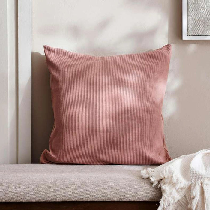 Soft Turkish Cotton Waffle Jersey Cushion Cover 50X50Cm - Soft Blush