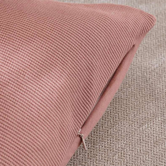 Soft Turkish Cotton Waffle Jersey Cushion Cover 50X50Cm - Soft Blush