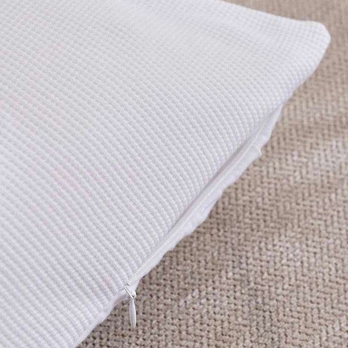 Soft Turkish Cotton Waffle Jersey Cushion Cover - White Pan Home