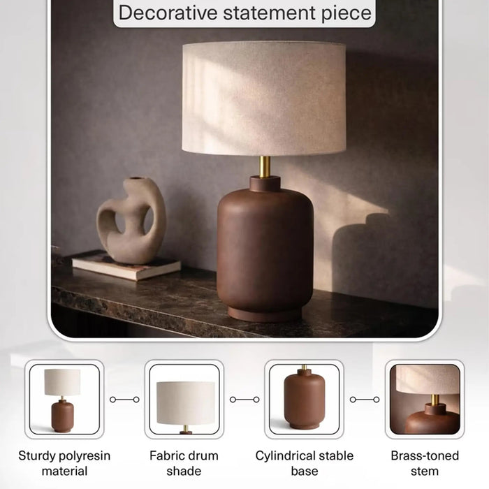 Solace E27 Table Lamp 38X38X68Cm - Brown PAN HOME