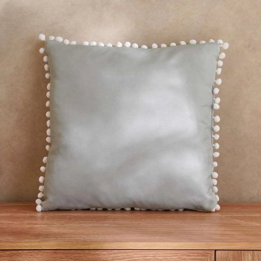 Solara Water Repellant Pom Pom Trimmed Outdoor Filled Cushion 45X45Cm- Olive PAN HOME