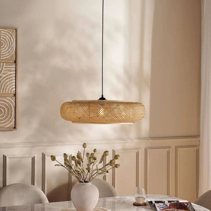 Solem E-27 Handmade Bamboo Pendant Lamp 60X17Cm - Natural