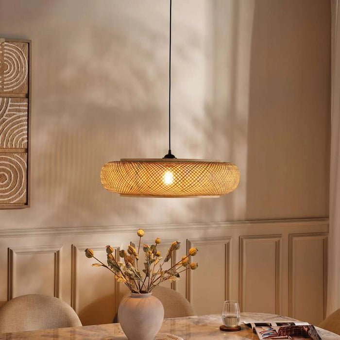 Solem E-27 Handmade Bamboo Pendant Lamp 60X17Cm - Natural
