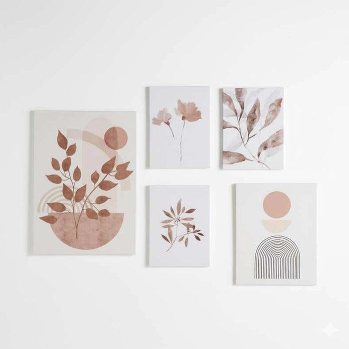 Solenne 5-Piece Printed Canvas Collage Wall Art - Natural