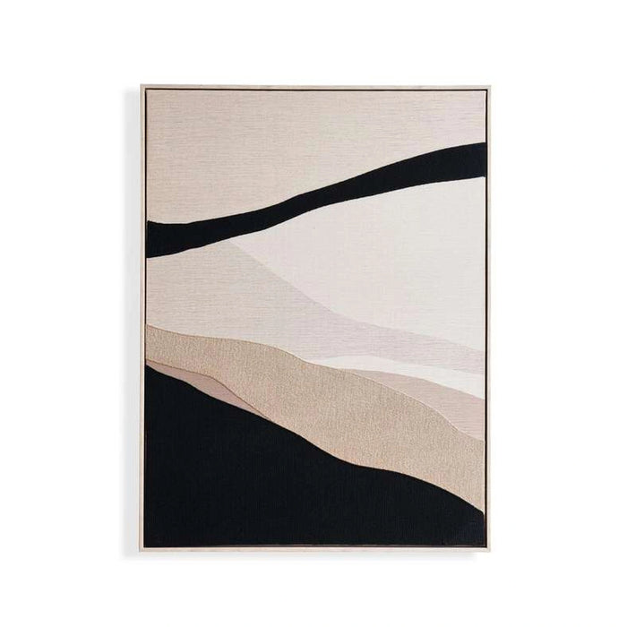 Solstice Embroidered Framed Canvas Wall Art 60X4X80Cm - Beige