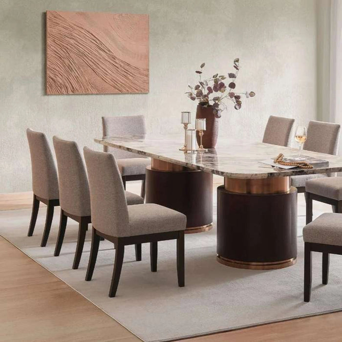Sonora 8 Seater Dining Table Marble - Brown Gold