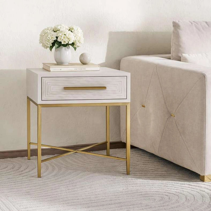 Sovanti 1-Drawer End Table - Beige