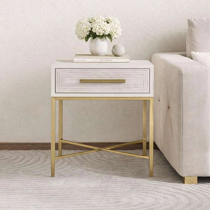 Sovanti 1-Drawer End Table - Beige
