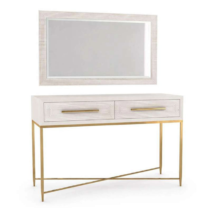 Sovanti 2-Drawer Console With Mirror - Beige
