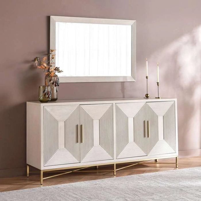 Sovanti 4 Doors Sideboard With Mirror - Beige