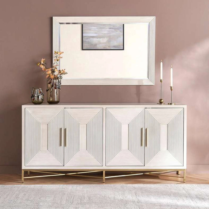 Sovanti 4 Doors Sideboard With Mirror - Beige