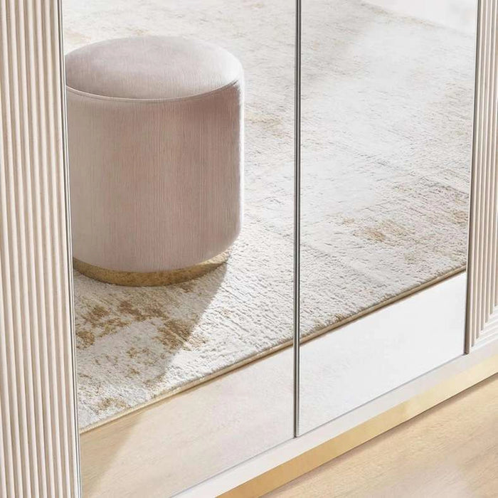 Sovanti 6 Door Wardrobe With Mirror - Beige