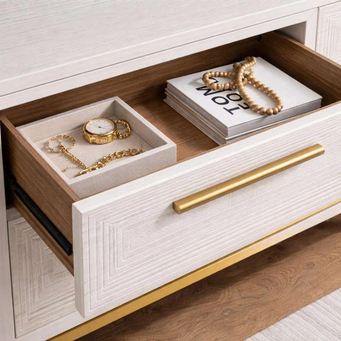 Sovanti 6-Drawer Dresser With Mirror - Beige
