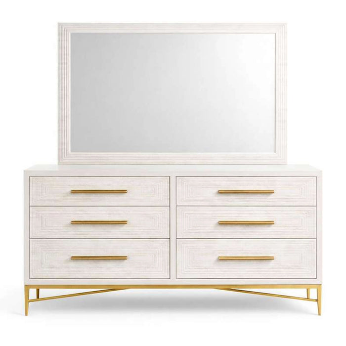 Sovanti 6-Drawer Dresser With Mirror - Beige