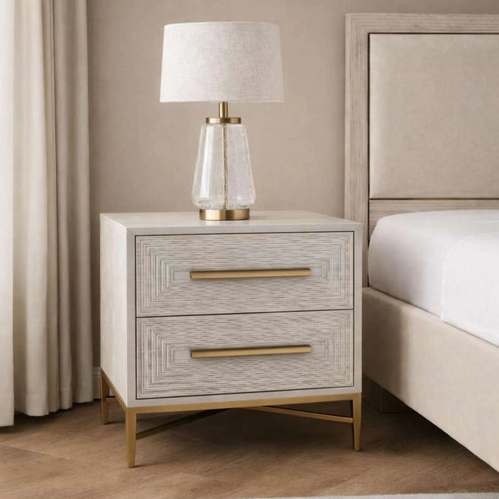 Sovanti Nightstand With 2 Drawer - Beige