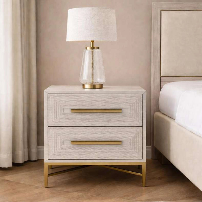 Sovanti Nightstand With 2 Drawer - Beige