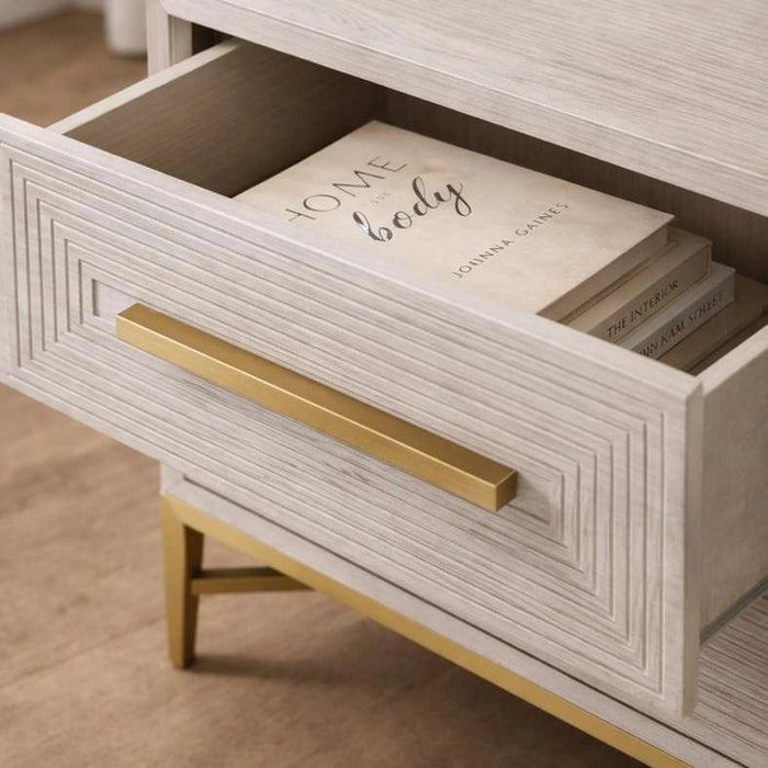 Sovanti Nightstand With 2 Drawer - Beige