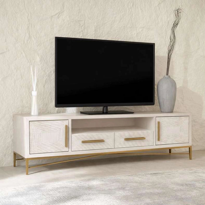 Sovanti Tv Unit Up To 75 Inch With 2 Door & 2 Drawer - Beige
