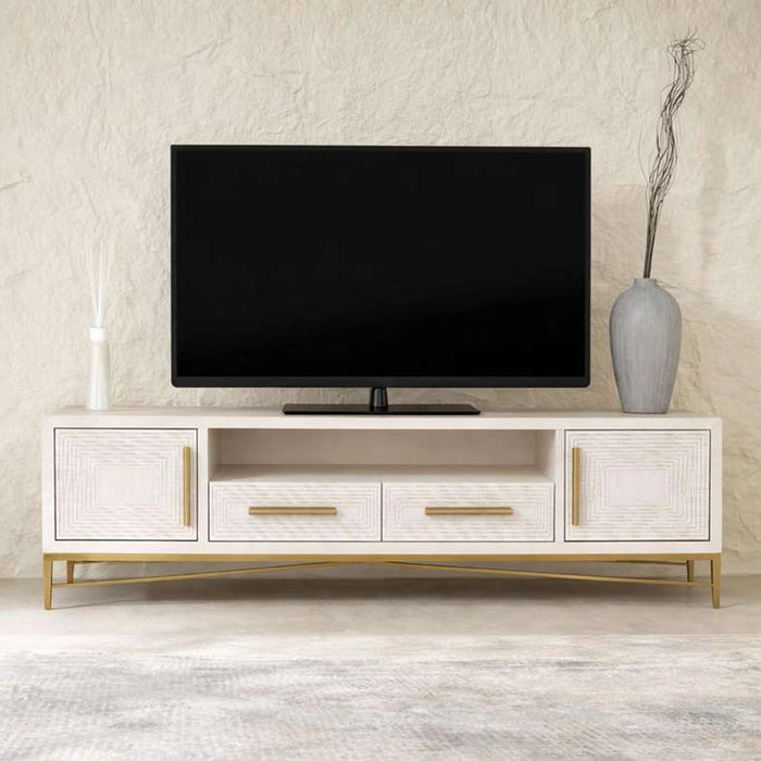 Sovanti Tv Unit Up To 75 Inch With 2 Door & 2 Drawer - Beige