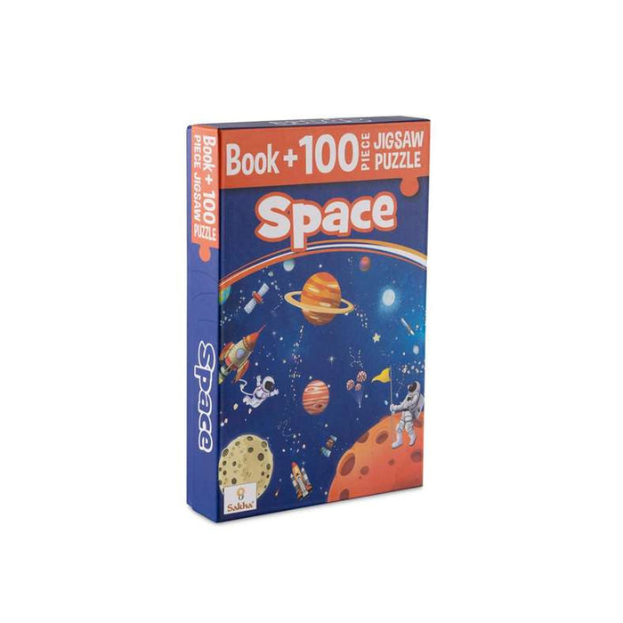 Space 100-Piece Puzzle And Story Book