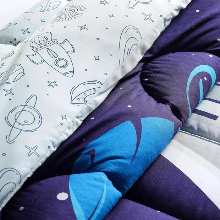 Space 2-Piece Full Comforter Set 160X240Cm- Blue