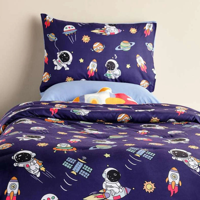 Space Club 5-Piece Single Bed In A Bag With Toy 135X220Cm - Blue