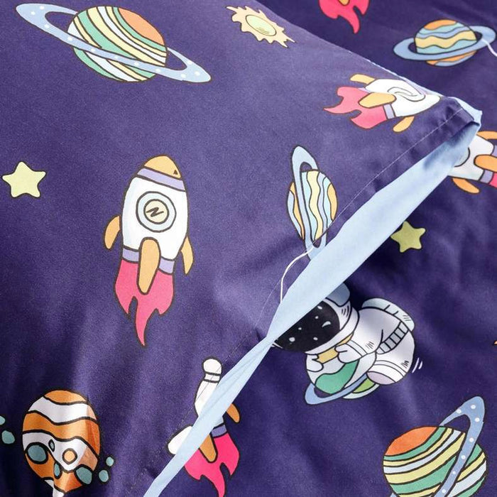 Space Club 5-Piece Single Bed In A Bag With Toy 135X220Cm - Blue