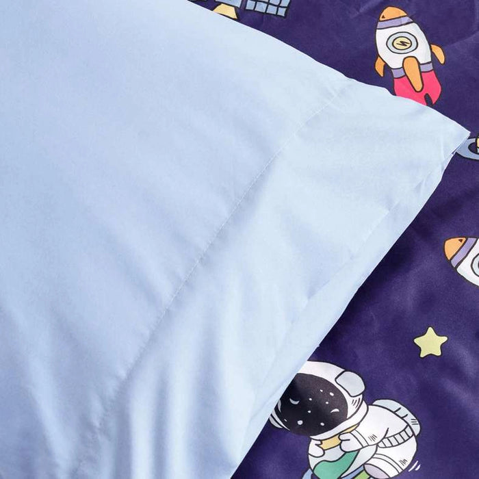 Space Club 5-Piece Single Bed In A Bag With Toy 135X220Cm - Blue
