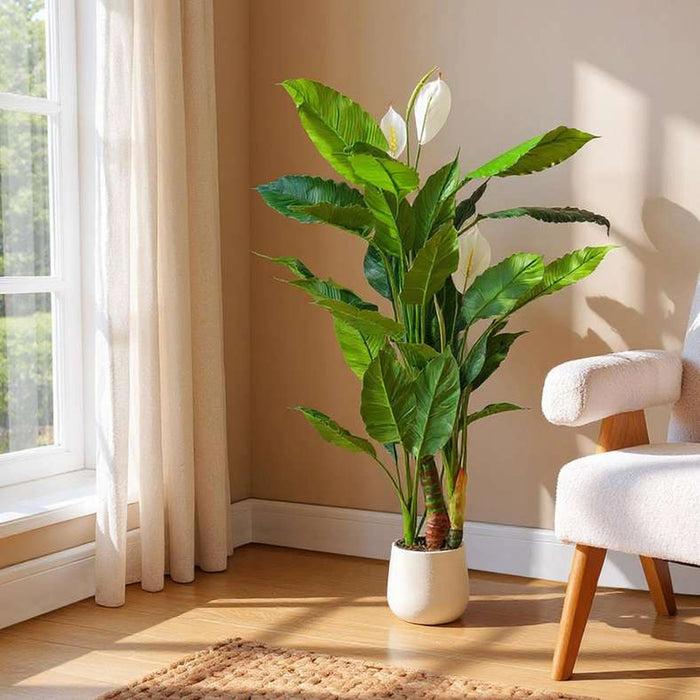 Spathiphyllum Artificial Tree H140Cm - Green